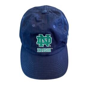 Notre Dame Fighting Irish Baseball Hat Navy Blue Green ND Logo Dad Cap